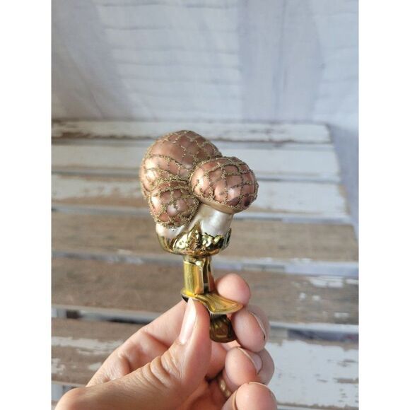 Mushroom clip-on glass ornament fungus fungi unique Xmas tree - Picture 2 of 8